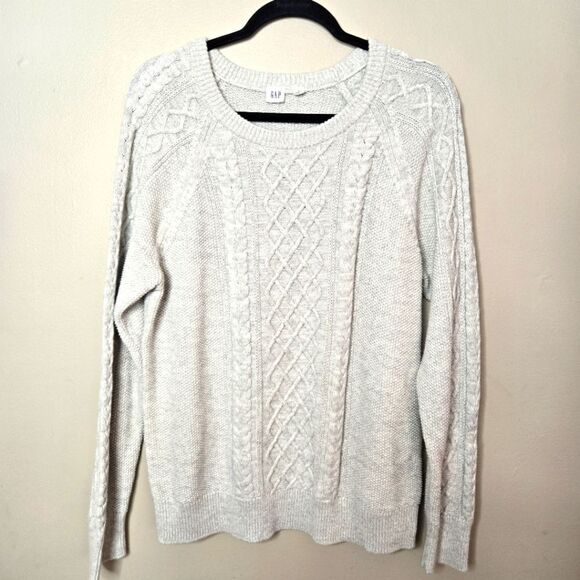 GAP Women's Gray Cable Knit Sweater XL - Picture 1 of 7